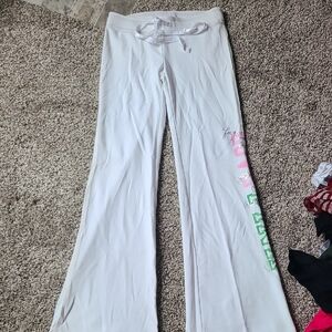 Victoria's Secret Kids White Sweatpants with Colorful Accents